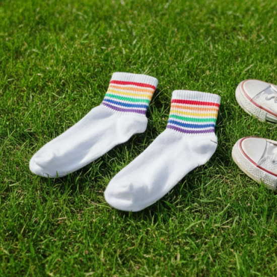 1 PAIR SOCKS PRINTED TRENDY MULTIPLE DESIGNER SOCKS (1 Pc / Mix Design)