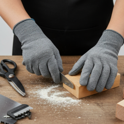 1 Pair Cut Resistant Gloves Anti Cut Gloves Heat Resistant Kint Safety Work Gloves High Performance Protection, Food Grade BBQ