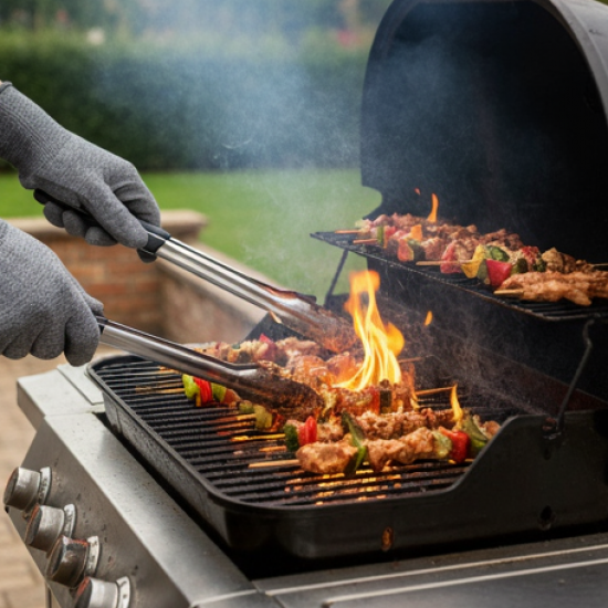 1 Pair Cut Resistant Gloves Anti Cut Gloves Heat Resistant Kint Safety Work Gloves High Performance Protection, Food Grade BBQ