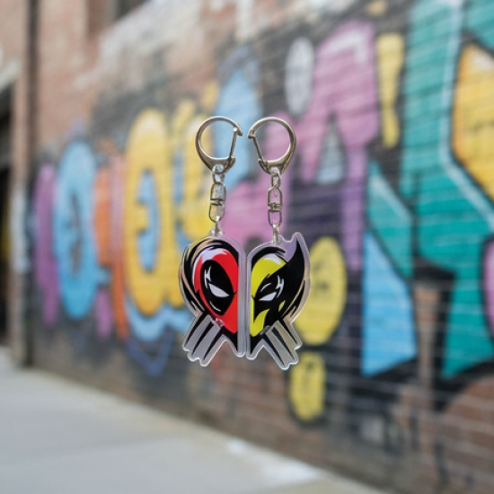 2-in-1 Best Friends Matching Acrylic Breakable Keychain