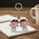 2-in-1 Cute Cartoon Couple Keychain