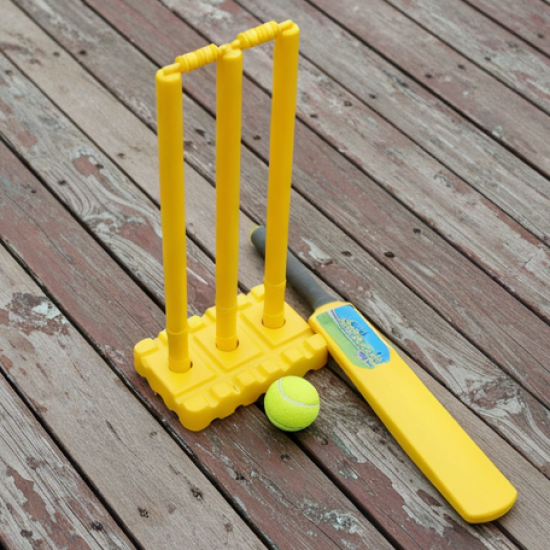 Big Cricket Kit, Cricket Set with 1 Cricket Bat, 1 Rubber Ball, Bails, 3 Stumps with Stand Base