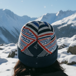 Cap for Winter Woolen Knitted Black Inside Fur Caps (1 Pc / Mix Design & Color)