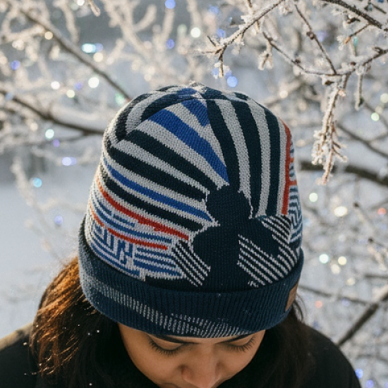 Cap for Winter Woolen Knitted Black Inside Fur Caps (1 Pc / Mix Design & Color)