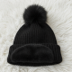 Cap for Winter Woolen Knitted Black Inside Fur Caps