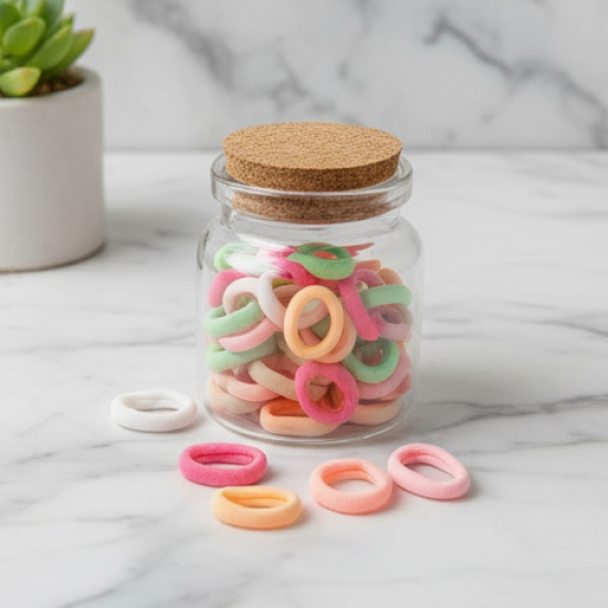 Colorful Soft Elastic Hair Bands Set for Kids & Girls (10 Pkt  / 1 Set)