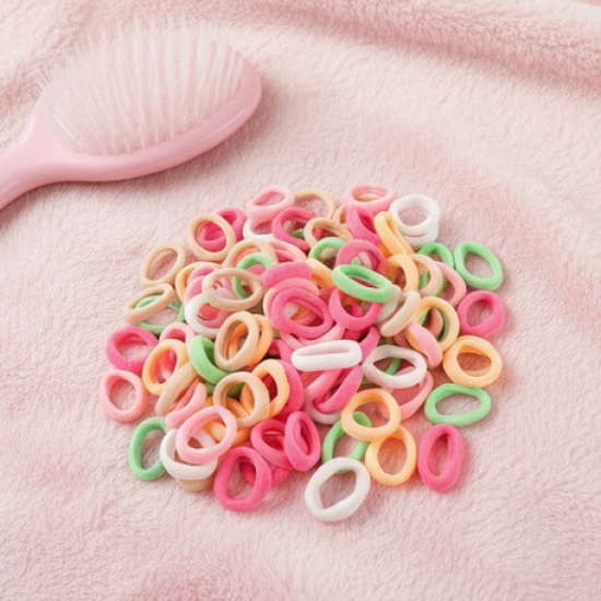 Colorful Soft Elastic Hair Bands Set for Kids & Girls (10 Pkt  / 1 Set)