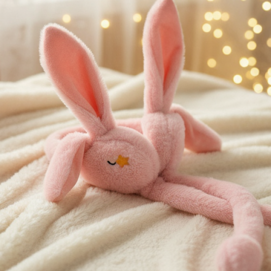 Cute Jumping Rabbit Ear Plush Winter Earmuffs (1 Pc)