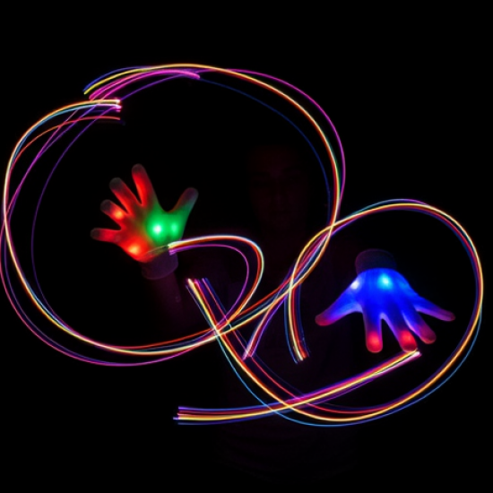 Dynamic Multi-Color Led Light-Up Glow Gloves (1 Pair)