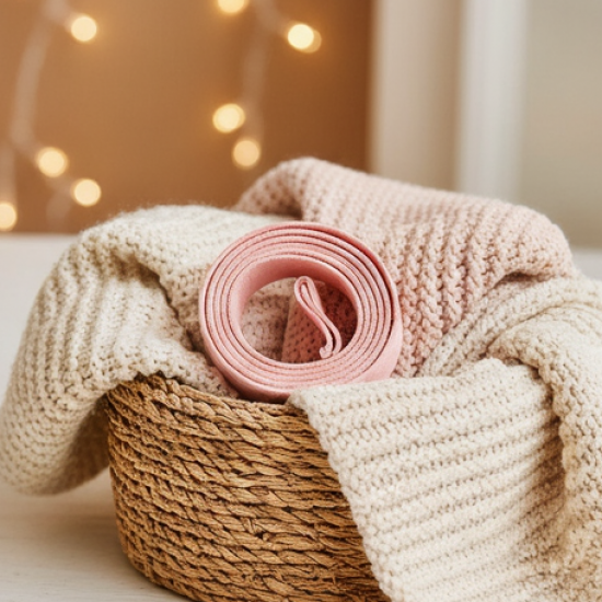 Fabric Ribbon Keychain (1 Pc, Mix Color)