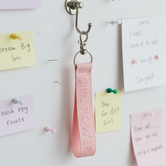 Fabric Ribbon Keychain (1 Pc, Mix Color)