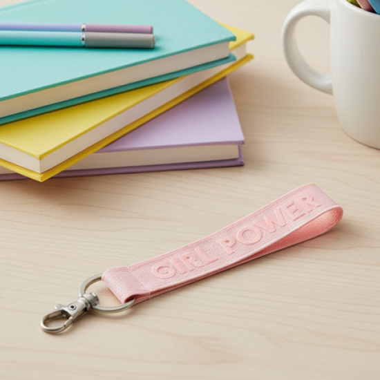 Fabric Ribbon Keychain (1 Pc, Mix Color)