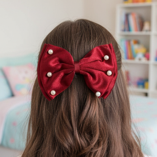 Hair Bow Knot Clip Suitable For Girls (1 Pc / Multicolour), Hair accessories