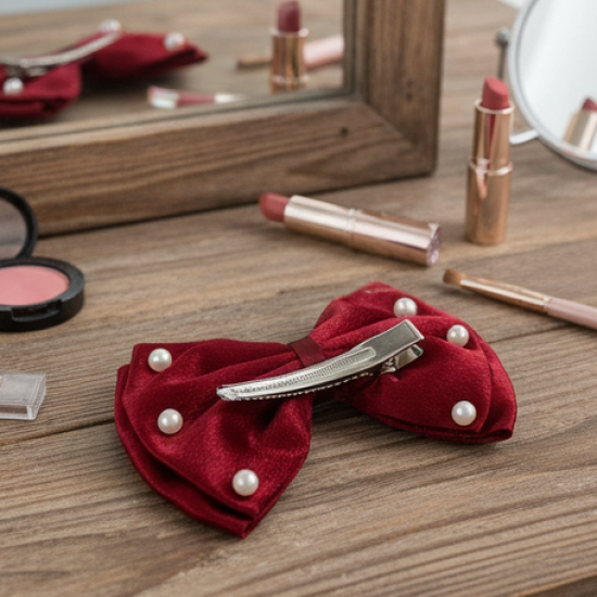 Hair Bow Knot Clip Suitable For Girls (1 Pc / Multicolour), Hair accessories