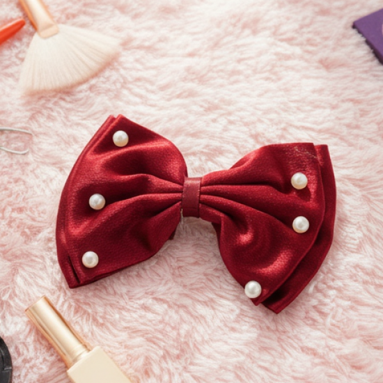 Hair Bow Knot Clip Suitable For Girls (1 Pc / Multicolour), Hair accessories