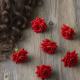 Hair Clip Red Rose Bridal Hair Pins Rose (12 Pcs Set / Red Color Only), Hair accessories
