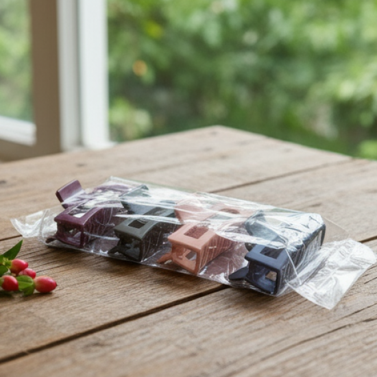 Matte Finish Rectangle Hair Claw Clip for Women and Girls – Assorted Color Pack – 12 Pc