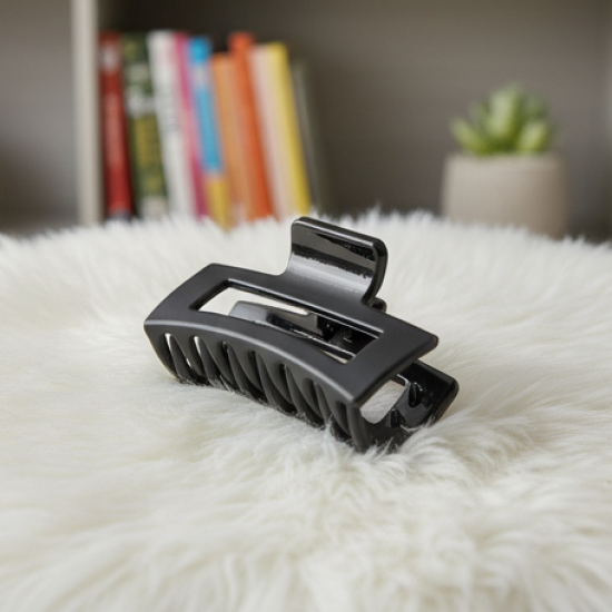 Matte Finish Rectangle Hair Claw Clip for Women and Girls – Assorted Color Pack – 1 Pc