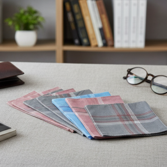 Men's King Size Formal Handkerchiefs for Office Use - Pack of 12