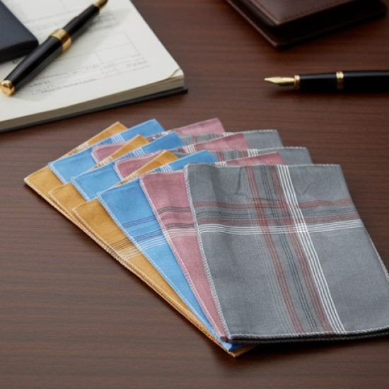 Men's King Size Formal Handkerchiefs for Office Use - Pack of 12