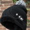 Men's and Women's Skull Slouchy Winter Woolen Knitted Black Inside Fur Beanie Cap.