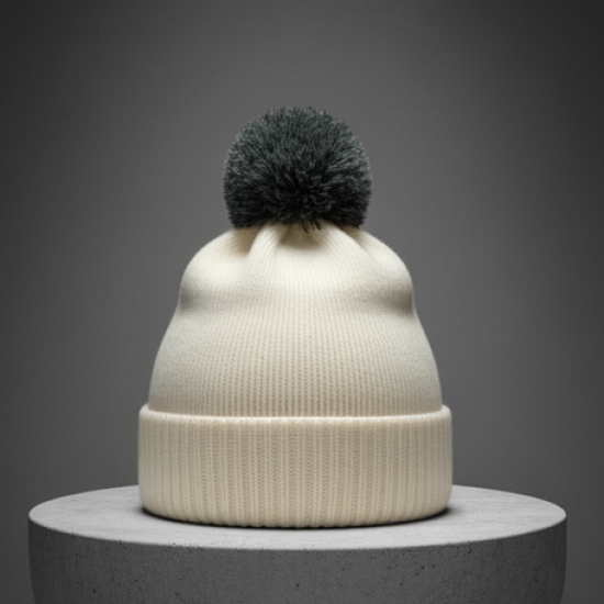 Men's and Women's Skull Slouchy Winter Woolen Knitted Black Inside Fur Beanie Cap.