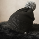 Men's and Women's Skull Slouchy Winter Woolen Knitted Black Inside Fur Beanie Cap.