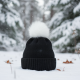 Men's and Women's Skull Slouchy Winter Woolen Knitted Black Inside Fur Beanie Cap.