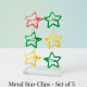 Metal Printed Star Shape Hair Clips (5 Pcs Set)