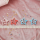 Metal Printed Star Shape Hair Clips (5 Pcs Set)