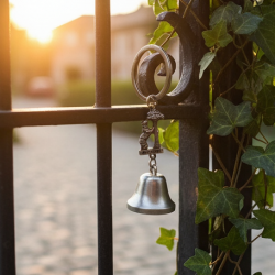 Metal Small Temple Bell Keychain, Motorcycle Bell Keychain (1 Pc / Mix Color)