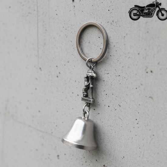 Metal Small Temple Bell Keychain, Motorcycle Bell Keychain (1 Pc / Mix Color)