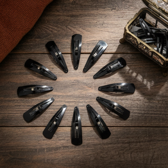 Metal Tik Tak Hair Clips (12 Pcs Set), Hair accessories