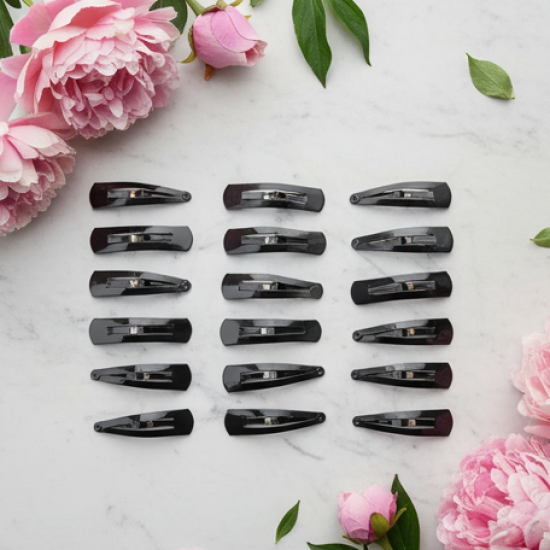 Metal Tik Tak Hair Clips (12 Pcs Set), Hair accessories