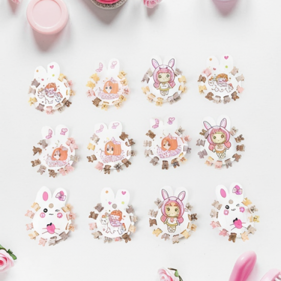 Mini Claw Hair Clips Set for Girls (12 Pkt / 1 Set)