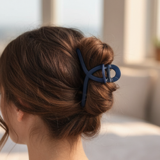 Plastic Hair Clamp Grip, Simple Matte Hair Barrette Clamp (12 Pc /  Mix Design)