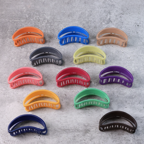 Plastic Hair Clamp Grip, Simple Matte Hair Barrette Clamp (12 Pc)