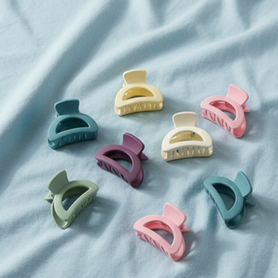 Plastic Small Hair Clips for Girls Kids Hair Accessories (3 Pcs Set / Mix Color & Design)