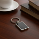 Premium Rectangular Black & Silver Metal Keychain (1 Pc)