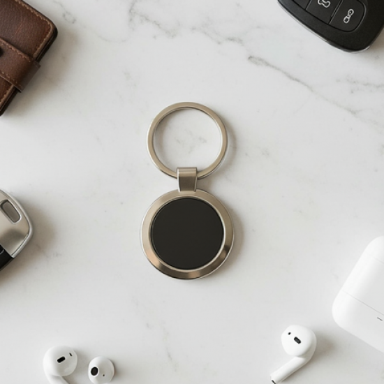 Premium Round Shape Metal Keychain (1 Pc)