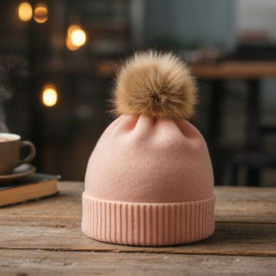 Small Cap for Winter Woolen Knitted Inside Fur Caps (1 Pc / Mix Design & Color)