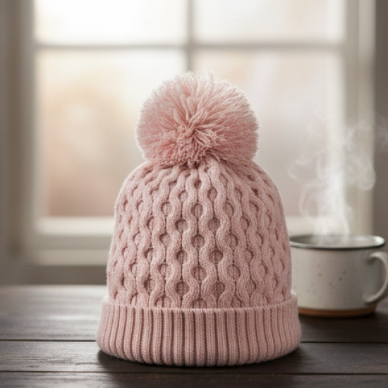 Soft Winter Cap, Woolen Inside Fur Beanie Cap (1 Pc / Mix Design & Color)