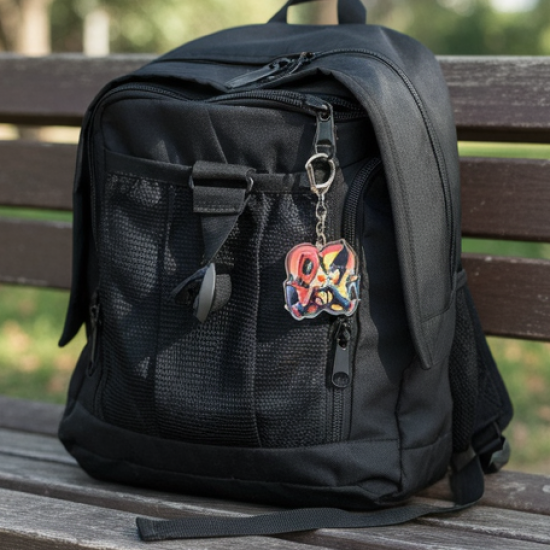 Stylish Acrylic Cartoon Character Keychain with Metal Clip (1 Pc)