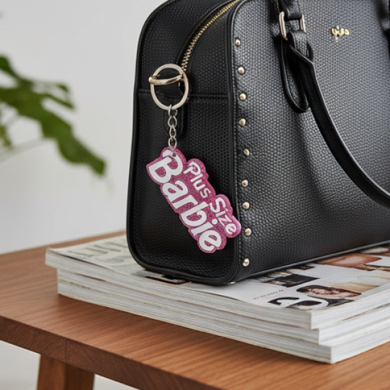 Text Keychain with Glitter Finish and Tassel Charm (1 Pc)