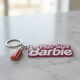 Text Keychain with Glitter Finish and Tassel Charm (1 Pc)