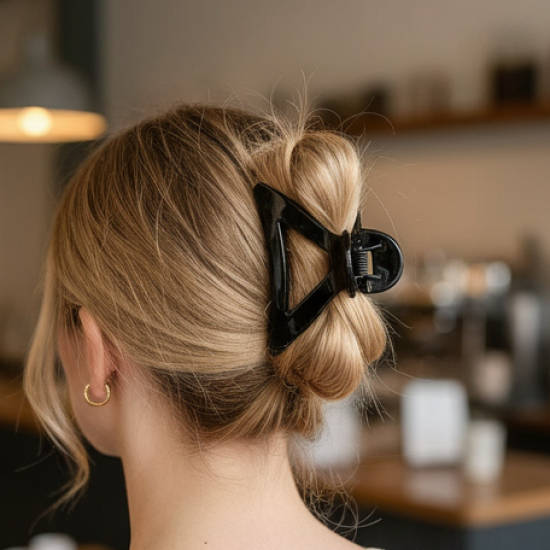 Triangle Shape Mix Color Plastic Hair Claw Clip – 1 Pc Durable Grip for Women and Girls