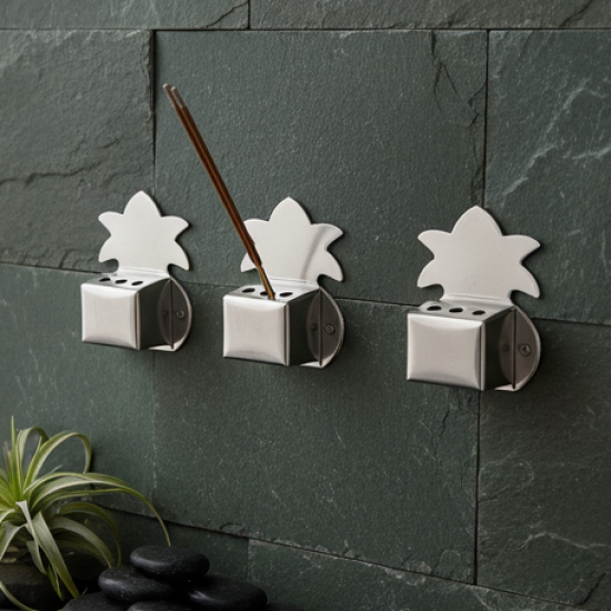 Wall-Mount Metal Incense Stick Holders (3 Pc)
