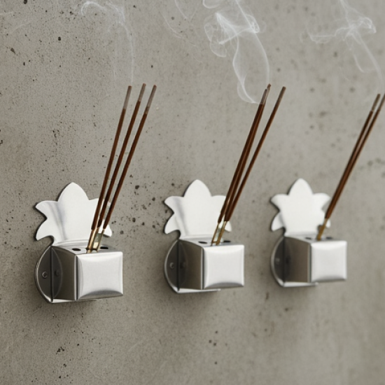 Wall-Mount Metal Incense Stick Holders (3 Pc)