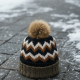 Winter Woolen Knitted Black Inside Fur Beanie Cap (1 Pc / Mix Design & Color)