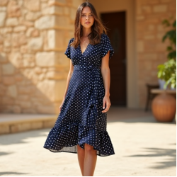 Women's Polka Dot Wrap Dress